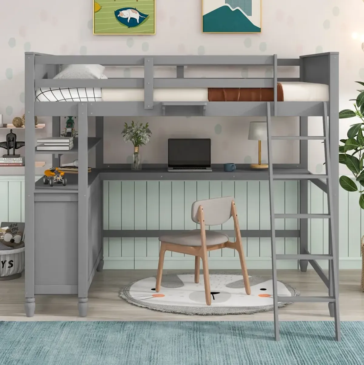 Merax Loft Bed with Drawers and Desk