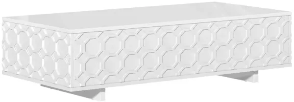 45 in. White Rectangle Wood Coffee Table