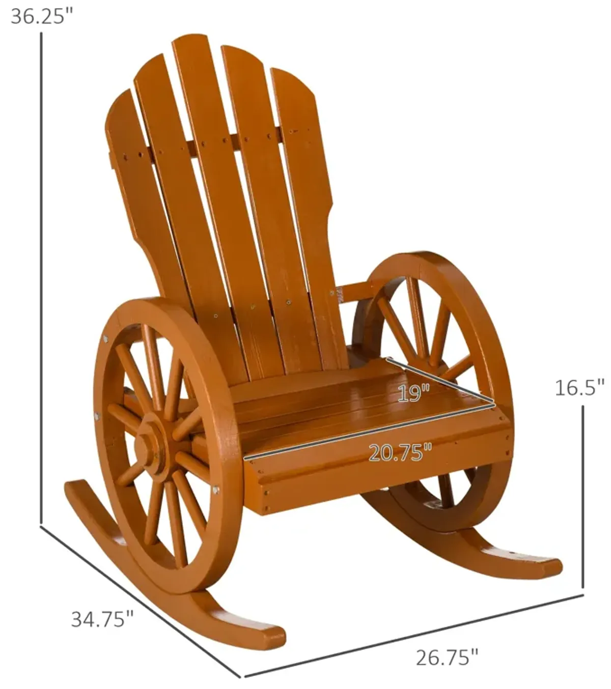 Teak Outdoor Rocker: Oversize Slatted Adirondack Chair for Poolside