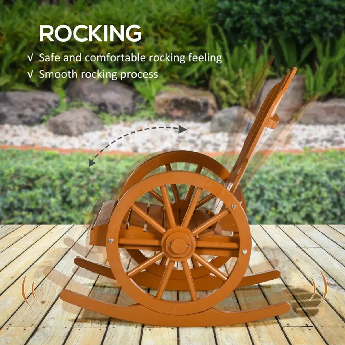 Teak Outdoor Rocker: Oversize Slatted Adirondack Chair for Poolside