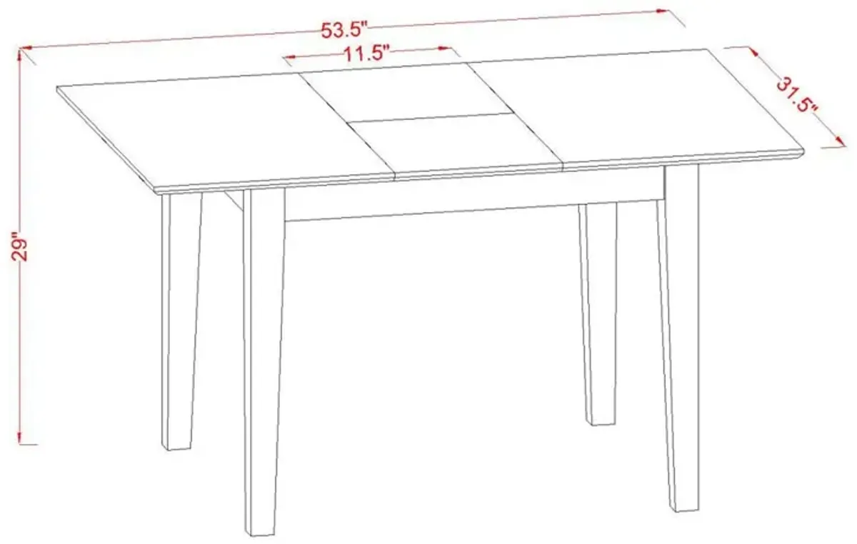 East West Furniture Norfolk  rectangular  table  with  12  Butterfly  Leaf    -Buttermilk  and  Cherry  Finish.