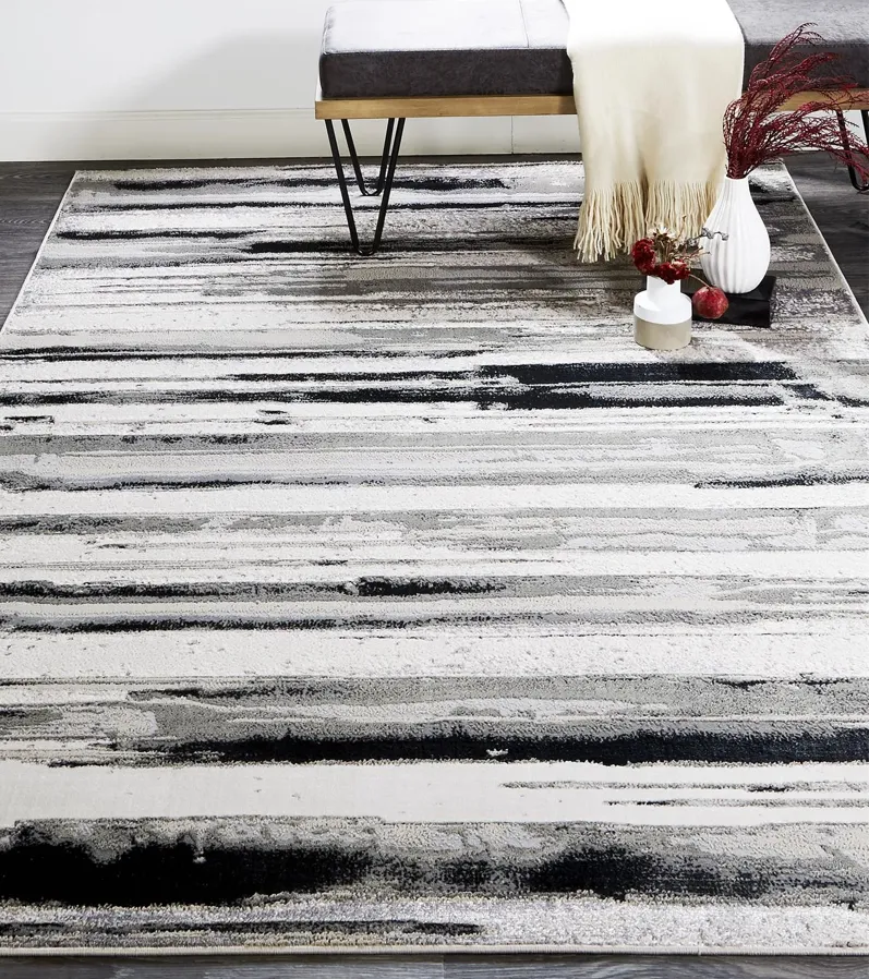 Micah 3049F Silver/Gray/Black 8' x 10' Rug