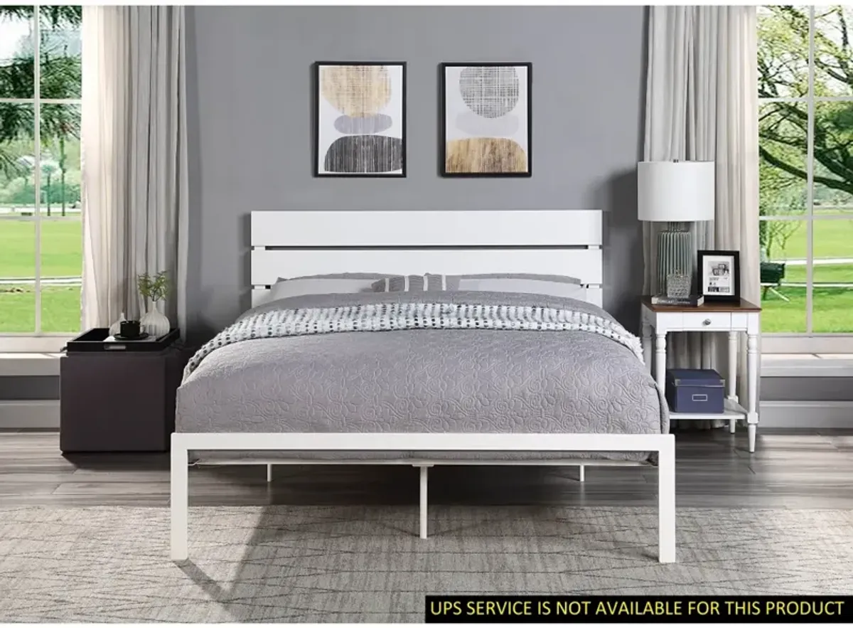 Contemporary Queen Bed 1 Piece Casual Style Metal Bed Bedroom Furniture