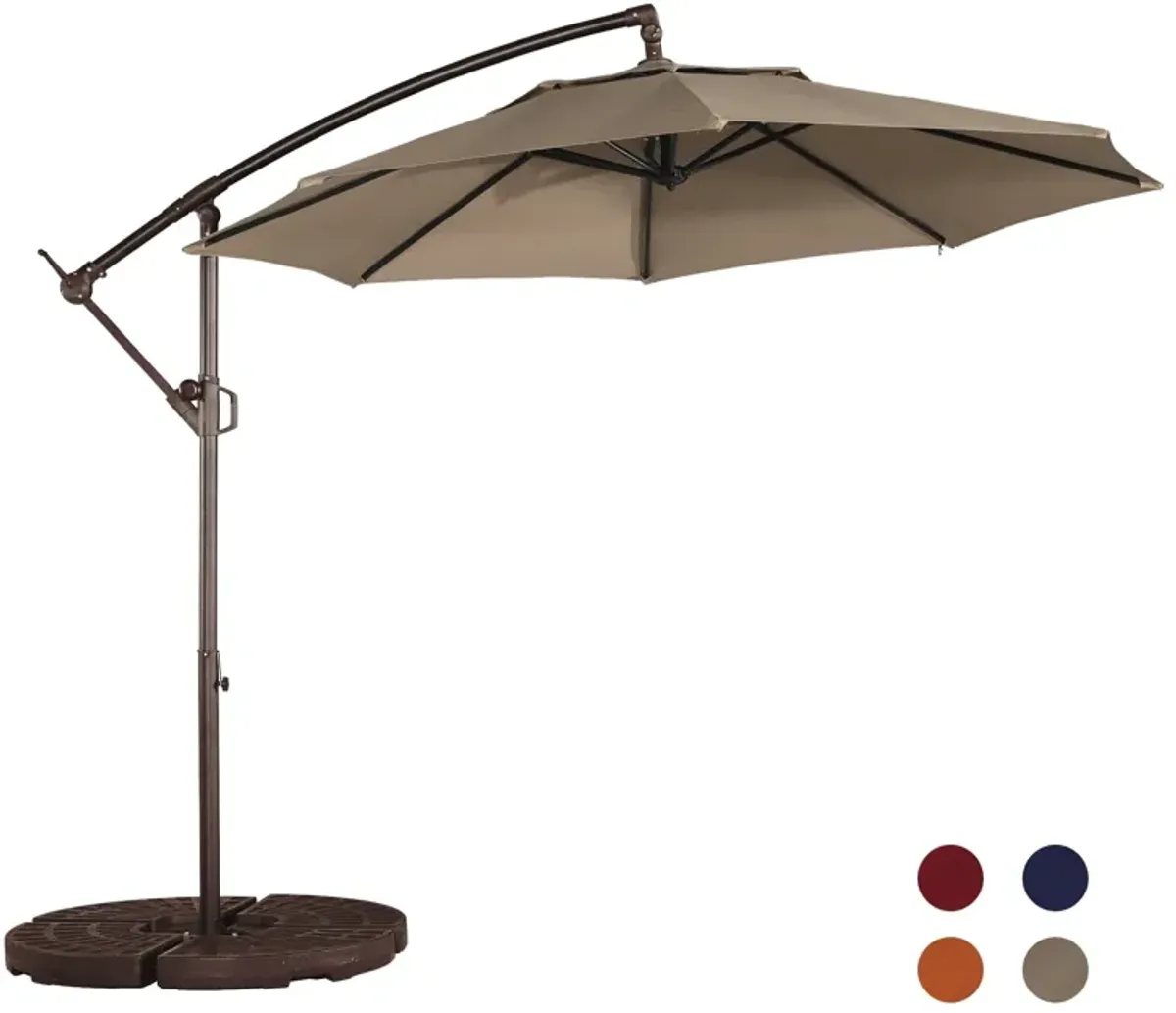 Mondawe 11ft Offset Patio Umbrella with Easy Tilt and Crank 360° Rotate Patio Offset Hanging Outdoor Market Umbrella Cantilever Umbrella