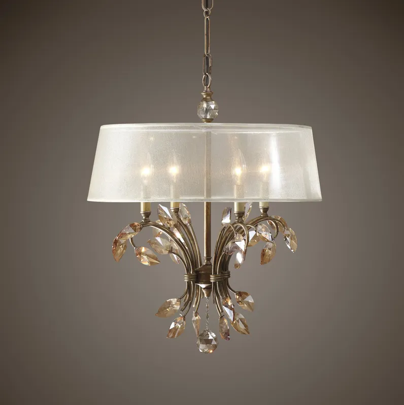 Uttermost Alenya 4 Light Gold Metal Chandelier