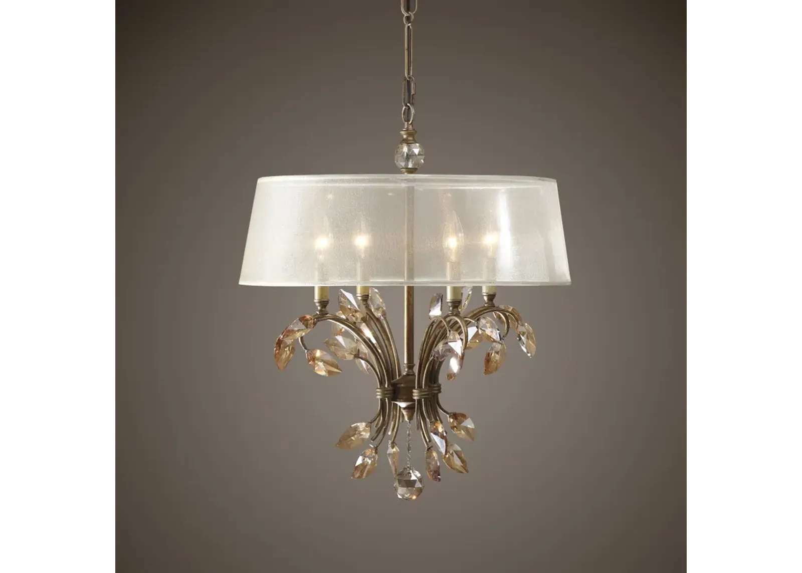 Uttermost Alenya 4 Light Gold Metal Chandelier