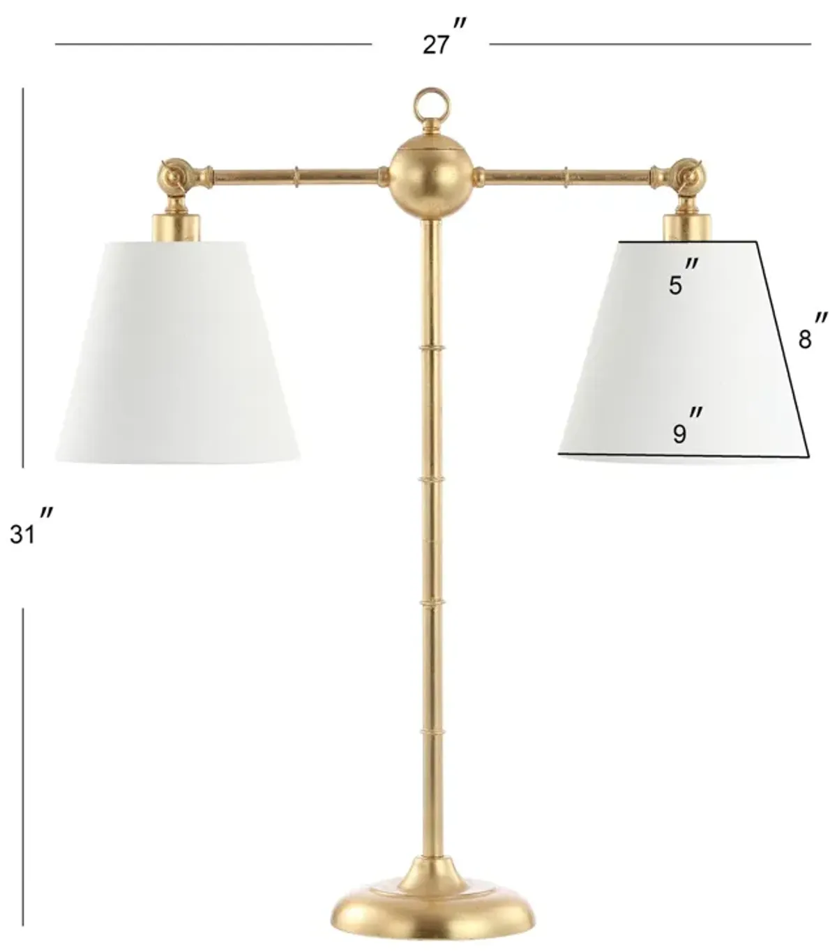 Ruth 2-Light Library Metal LED Table Lamp