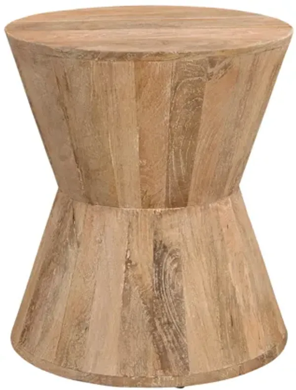 Solid Wood Round End Table, Compact Accent Table for Living Room or Bedroom