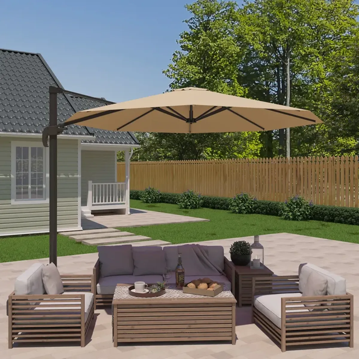 11-ft Cantilever Patio Umbrella.