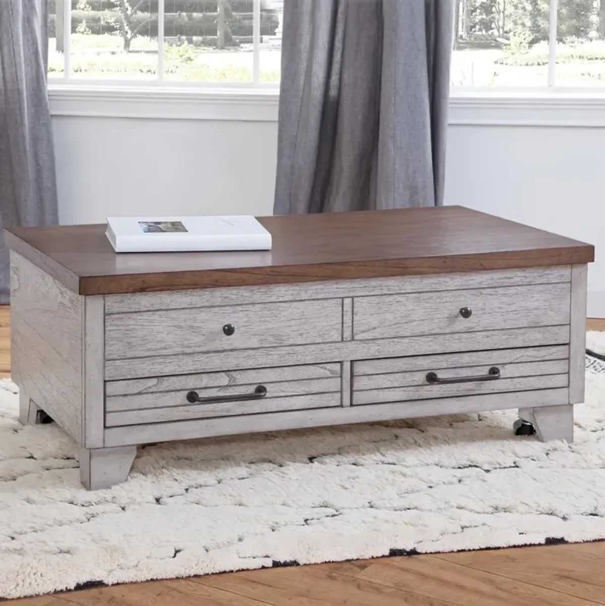 Bear Creek Lift Top Cocktail Table - Ivory