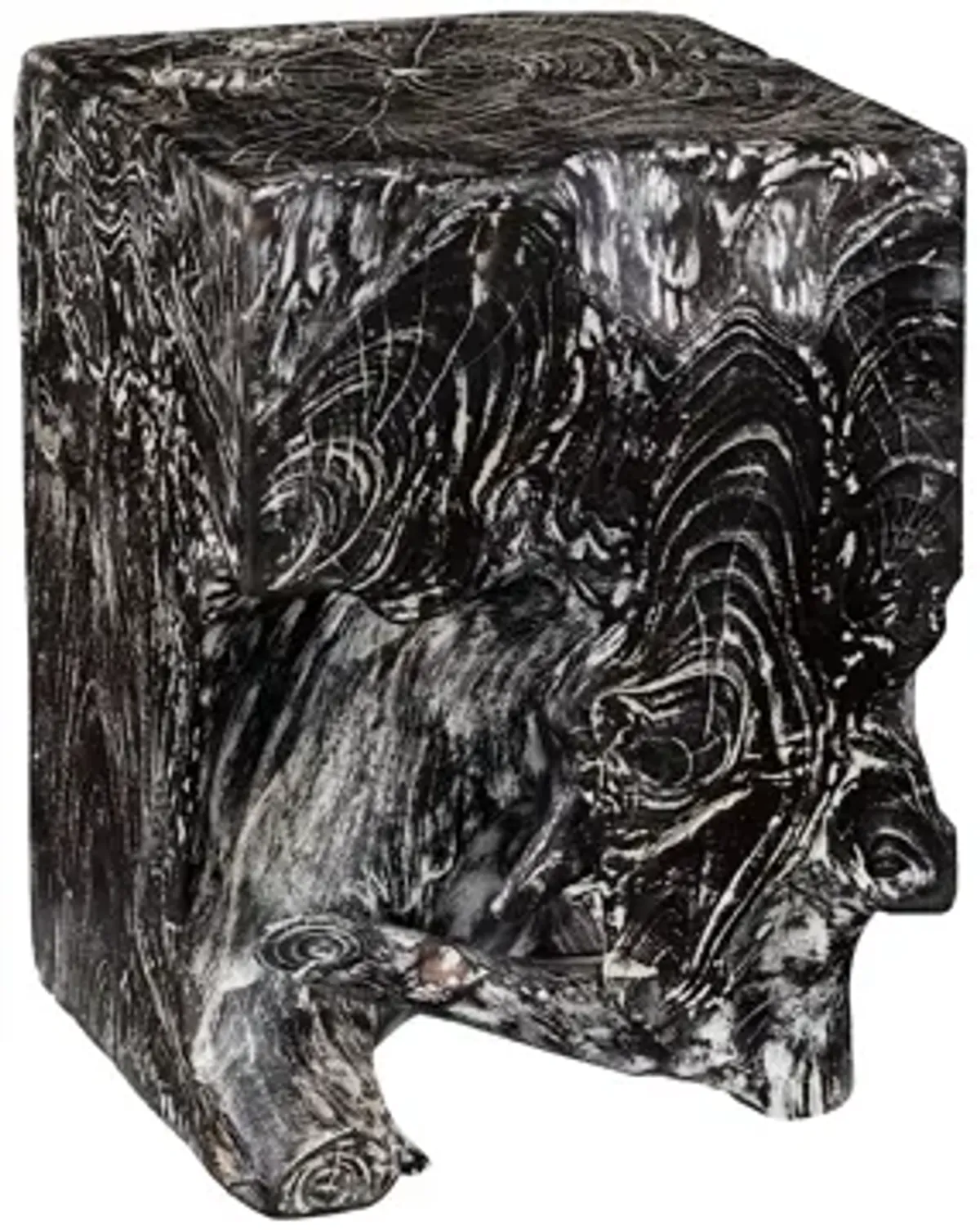 Black Wash Square Stool