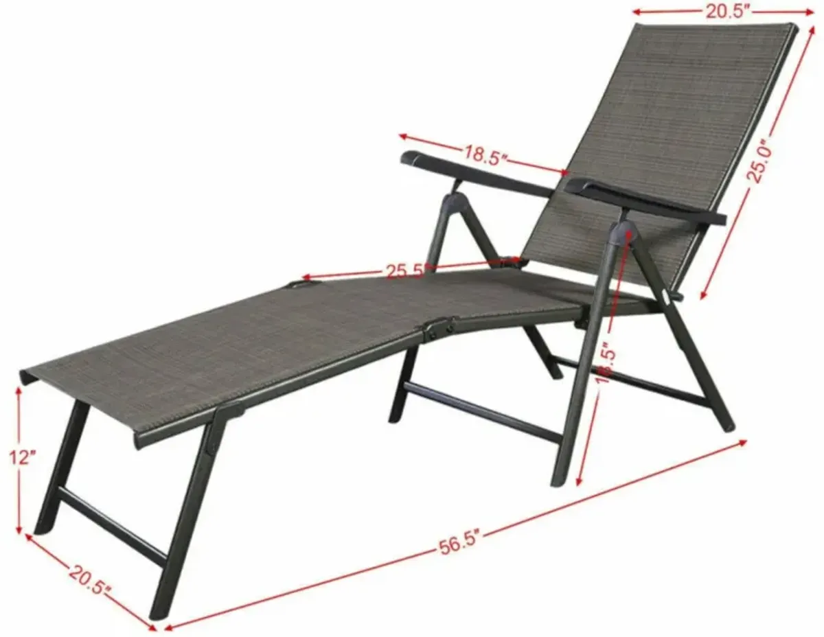 Hivvago Set of 2 Adjustable Chaise Lounge Chair with 5 Reclining Positions