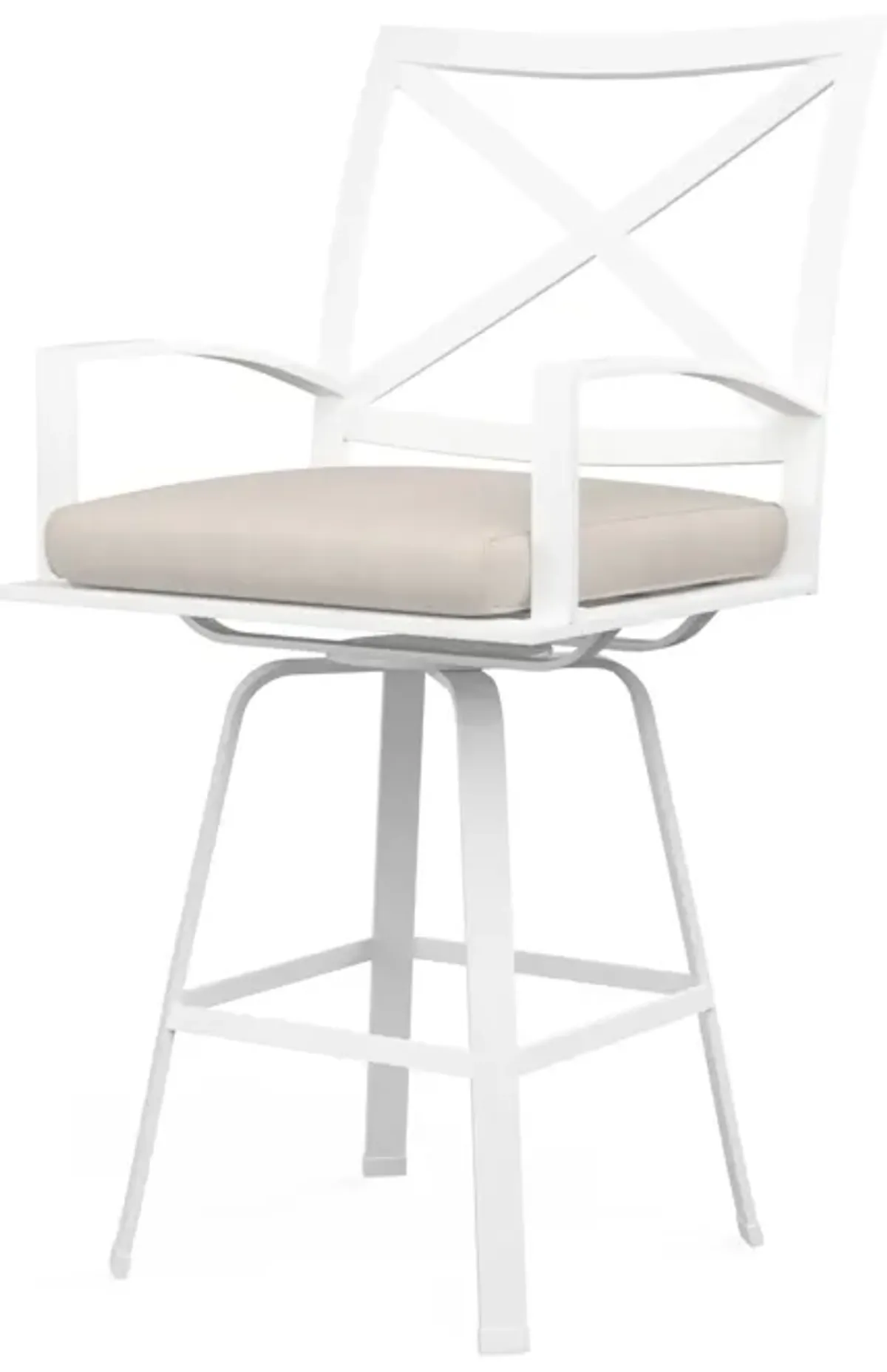 Bristol Swivel Counter Stool in Canvas Flax w/ Self Welt