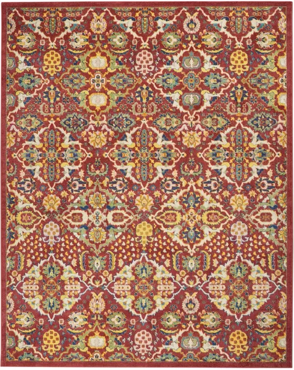 Allur ALR03 Red/Multicolor 5'3" x 7'3" Rug