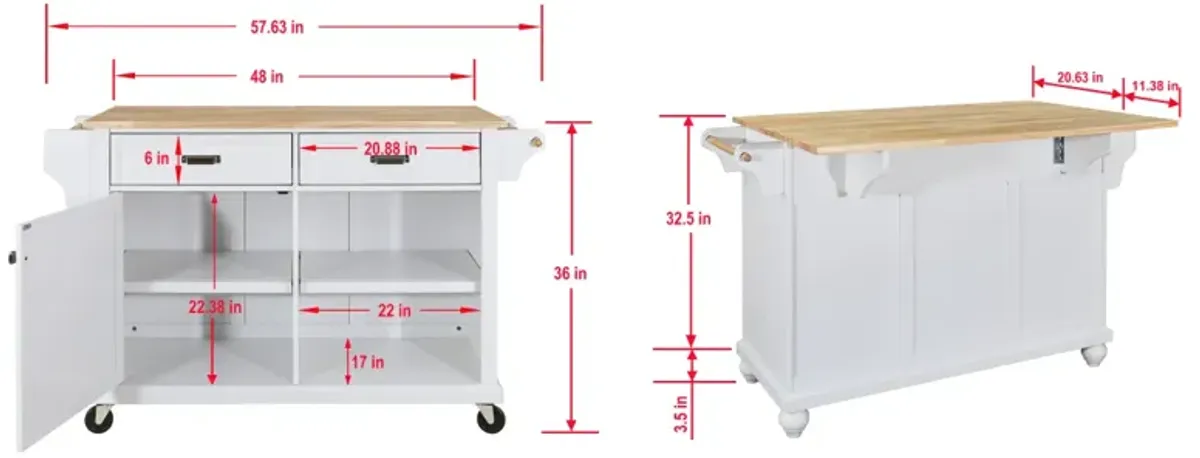 Cambridge Wood Top Kitchen Island With Storage 0002