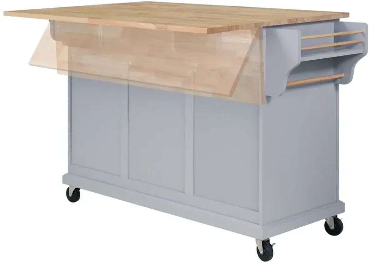 Cambridge Wood Top Kitchen Island With Storage 0002