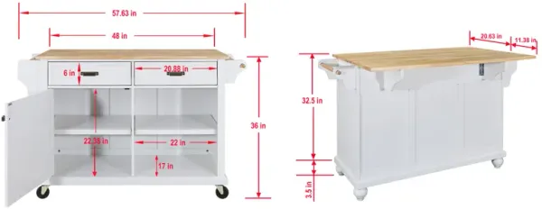 Streamdale Cambridge Wood Top Kitchen Island With Storage 0002