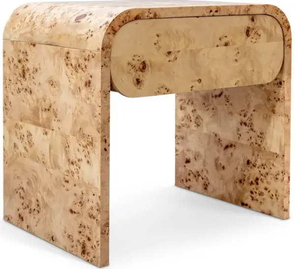 Meridian Furniture Cresthill Natural Burl Wood Night Stand