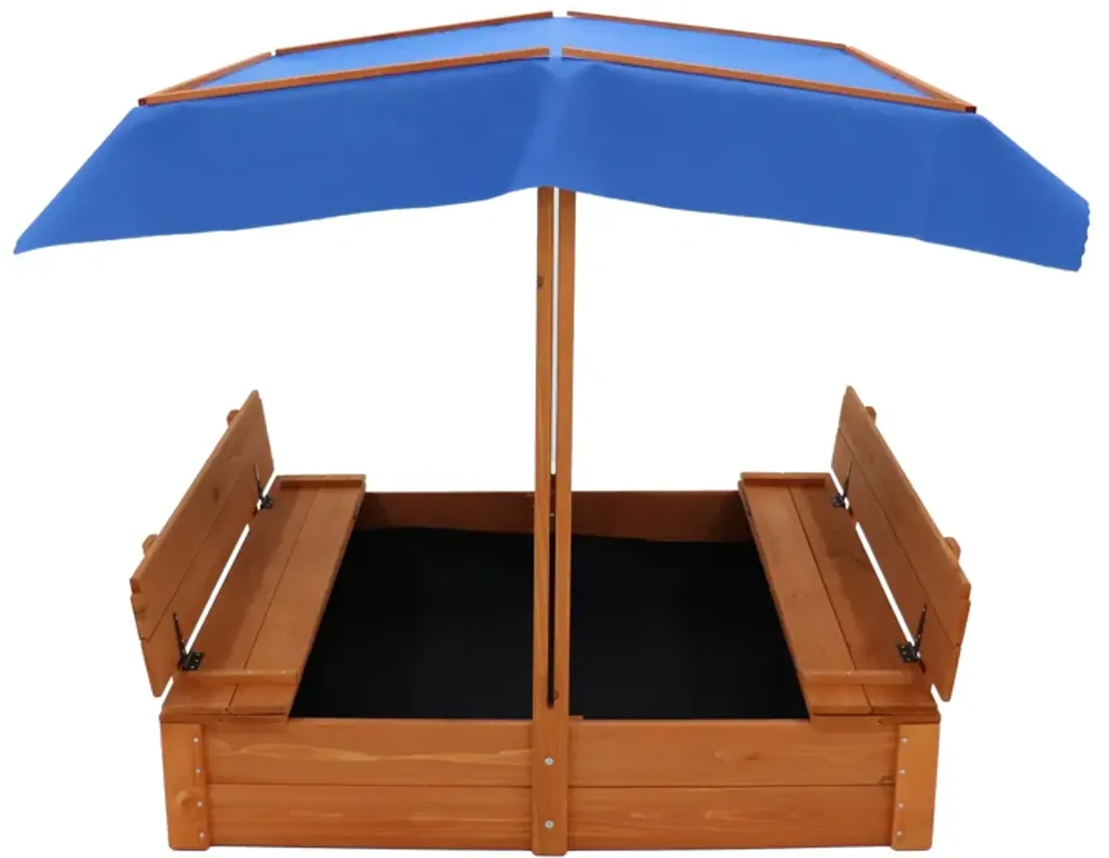 Wood Sandbox with cover and 2 bench seats, ages 3-8