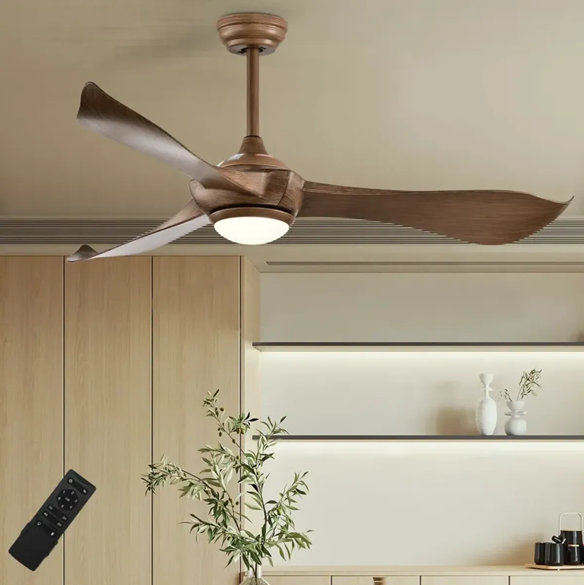 Ceiling Fan with Light Reversible DC Motor