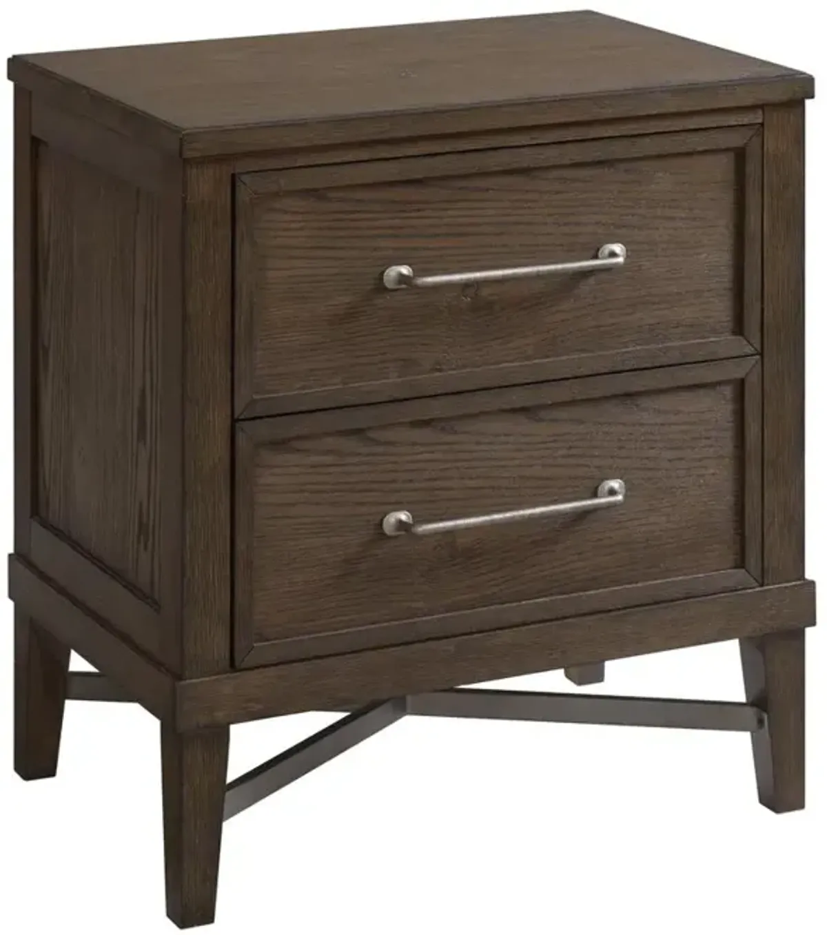 Nightstand, 2 Drawer in Weathered Vintage Oak