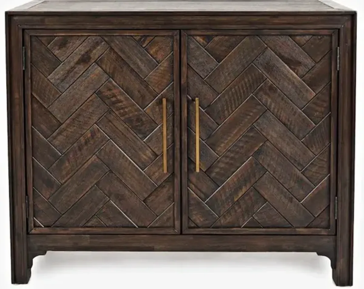 Jofran Gramercy Mid-Century Modern Chevron Two Door 40 Accent Chest