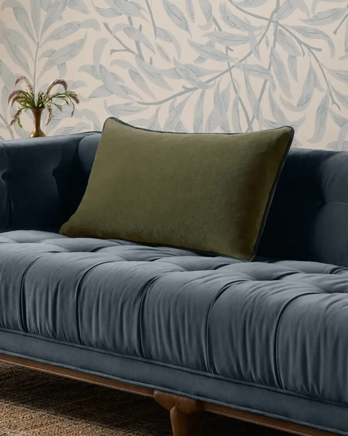 Liza PCJ0020 Green 16''x26'' Polyester Pillow by Chris Loves Julia x Loloi