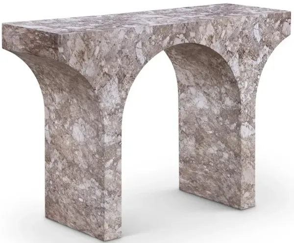 Meridian Furniture Pomezia Brown Marble Finish Console Table