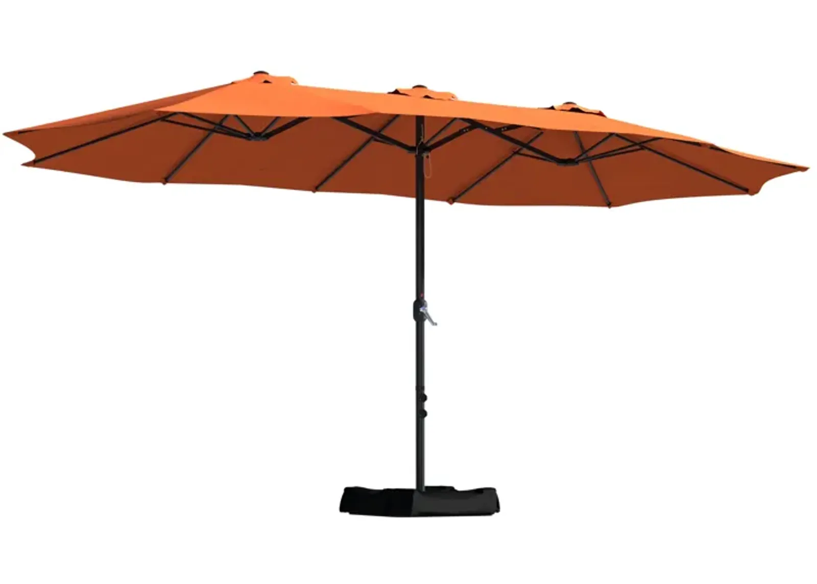 MONDAWE 15ft Rectangular Double-Sided Outdoor Patio Market Umbrella Coffee