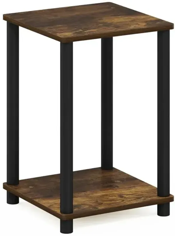 Furinno Turn-N-Tube Haydn End Table, Amber Pine/Black