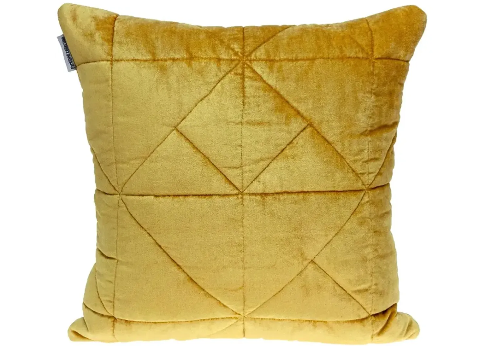 20" Solid Mustard Yellow Geometric Quilted Square Throw Pillow