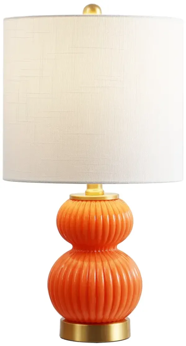 Daphne 20" Contemporary Transitional Metal/Glass Ribbed Gourd LED Table Lamp