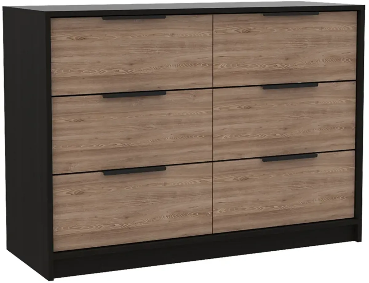 4 Drawer Double Dresser Maryland, Bedroom, Black / Pine