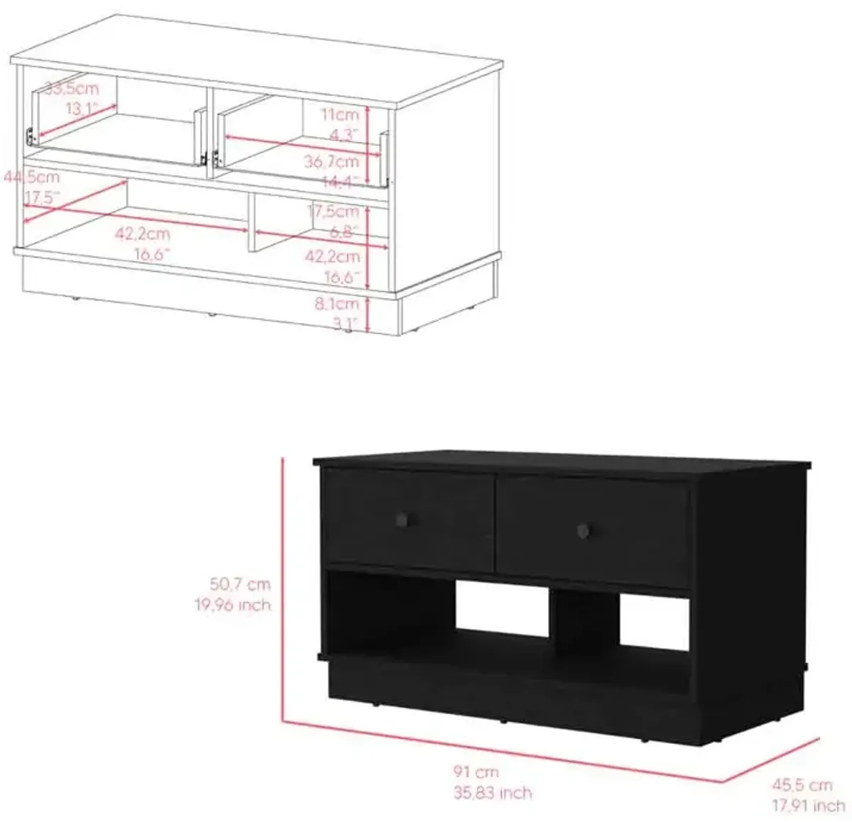 Storage Bench Beji, Living Room, Black