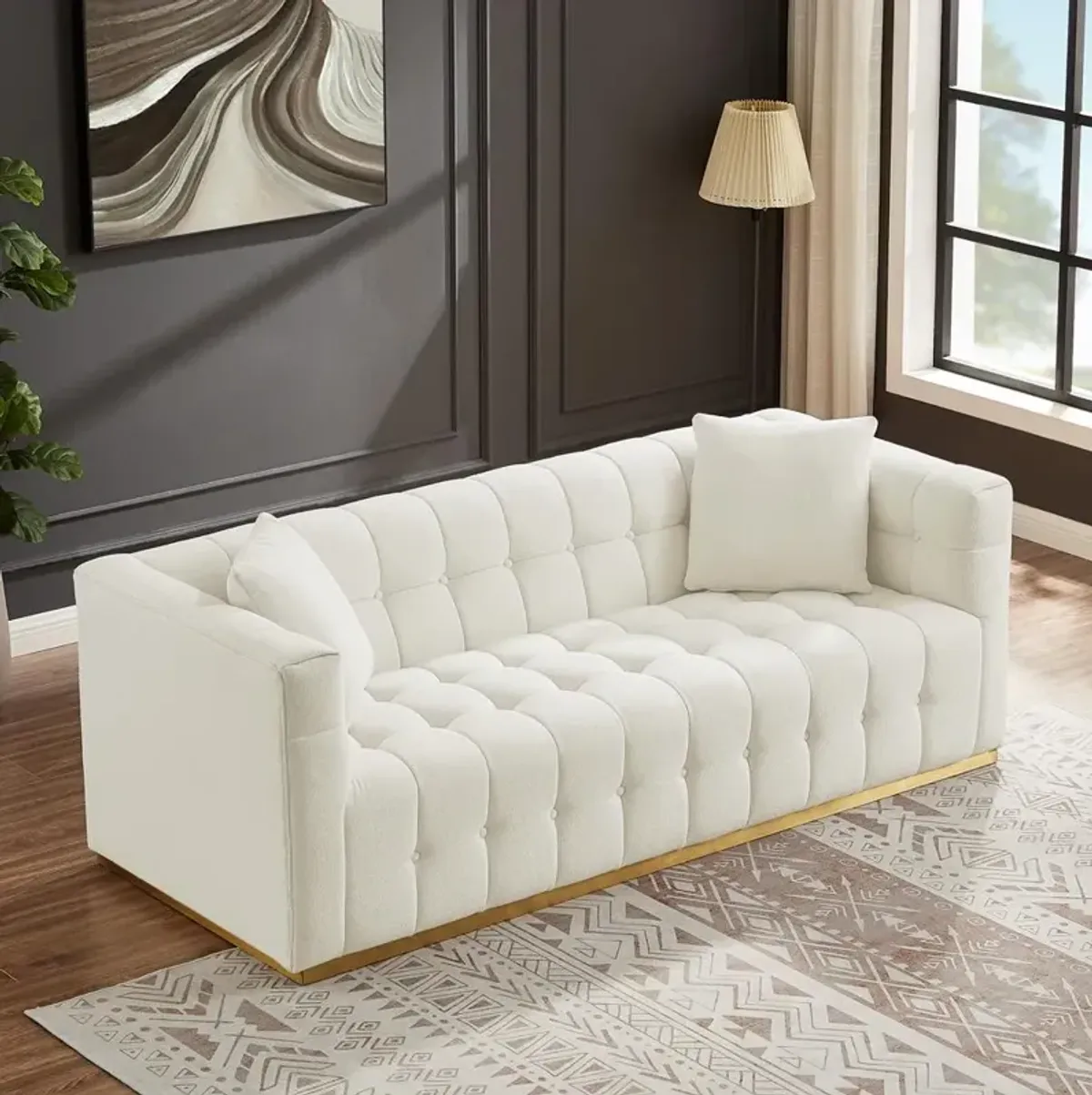 Ashcroft Furniture Co Eleanor Sofa Beige Boucle