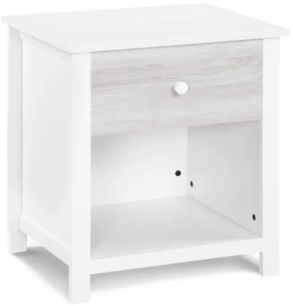 Olive & Opie Connelly Nightstand White/Rockport Gray