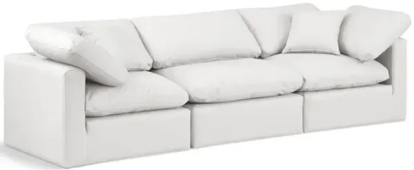 Meridian Furniture Indulge Cream Vegan Leather Modular Sofa
