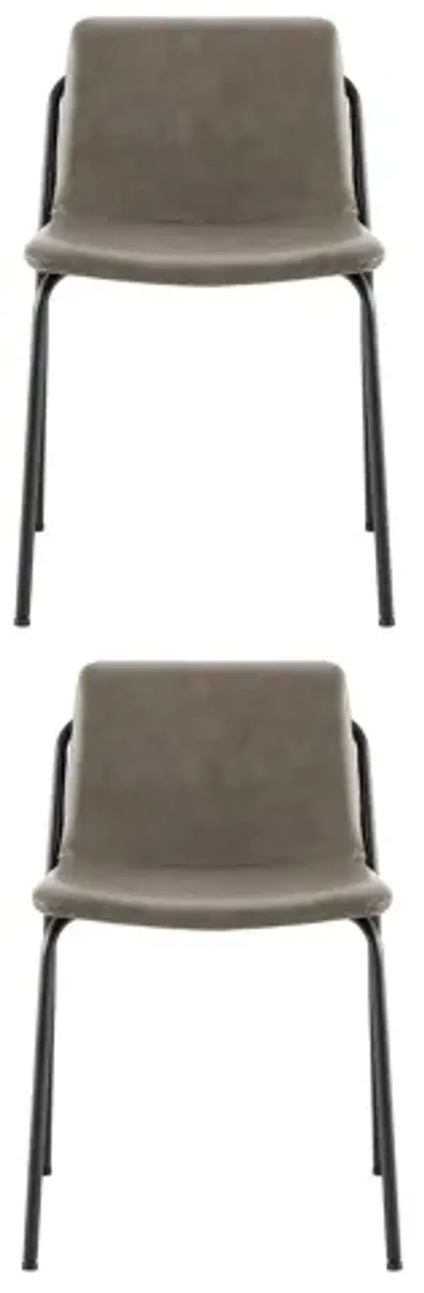 Modern PU Leather Metal Dining Chair, Set of 4