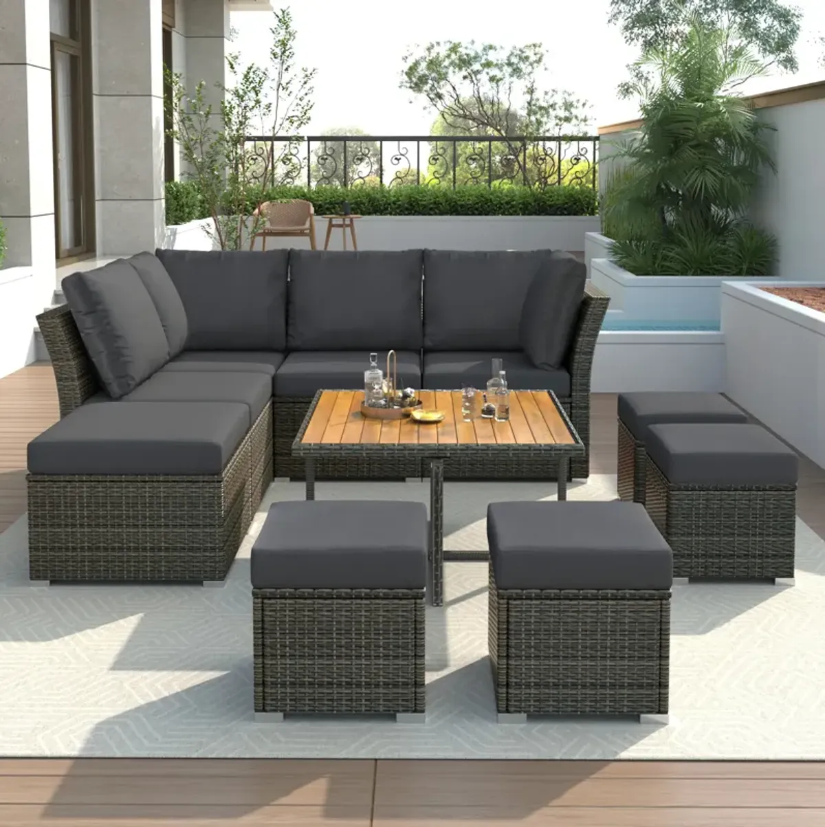 Merax Outdoor Conversation Sofa Set Patio Furniture Set