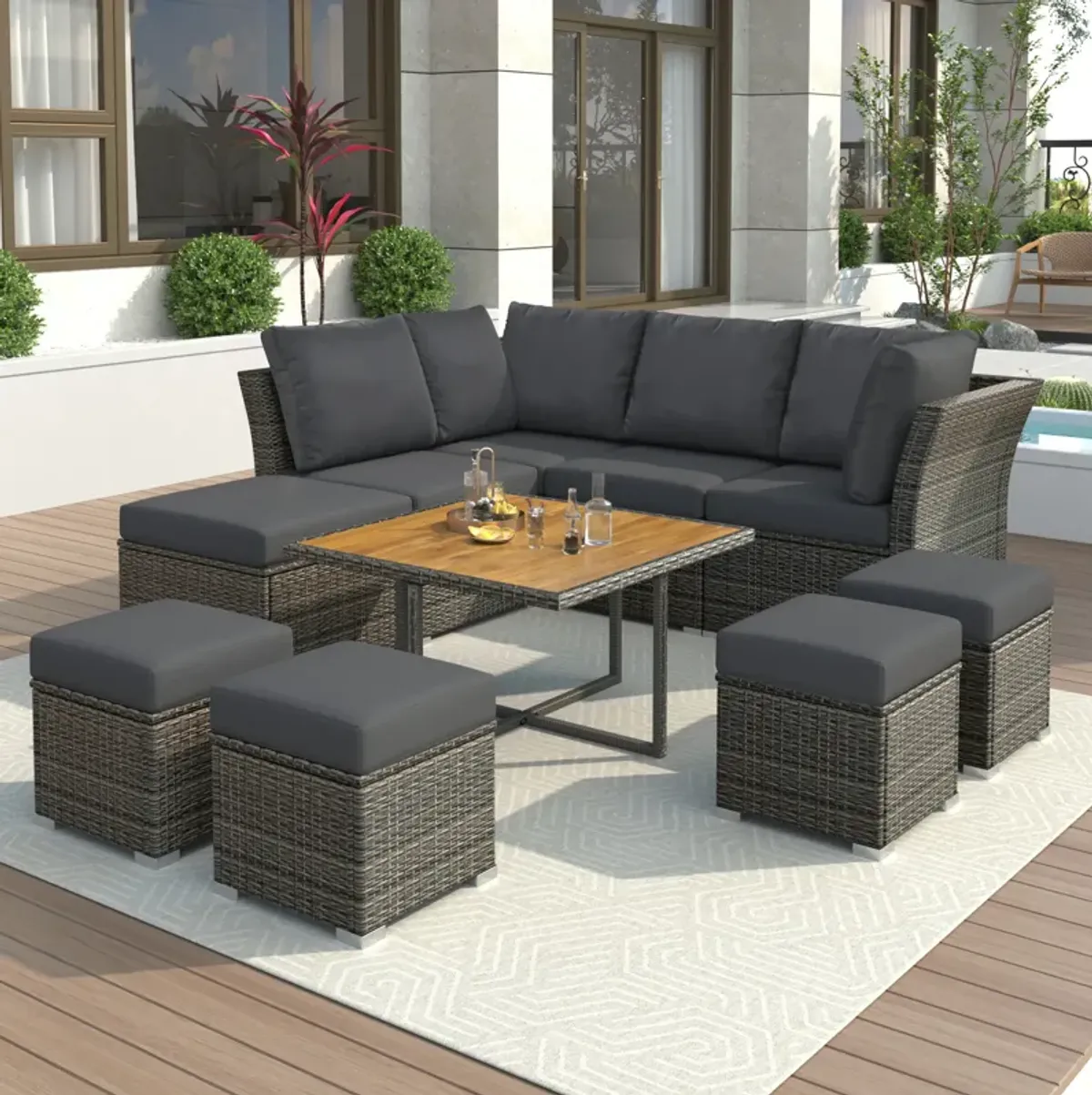 Merax Outdoor Conversation Sofa Set Patio Furniture Set