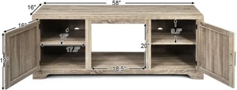 65 Inch Media Component TV Stand with Adjustable Shelves