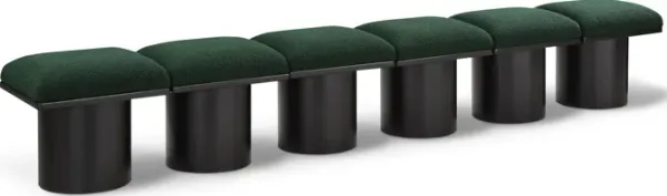Meridian Furniture Pavilion Green Boucle Fabric Bench
