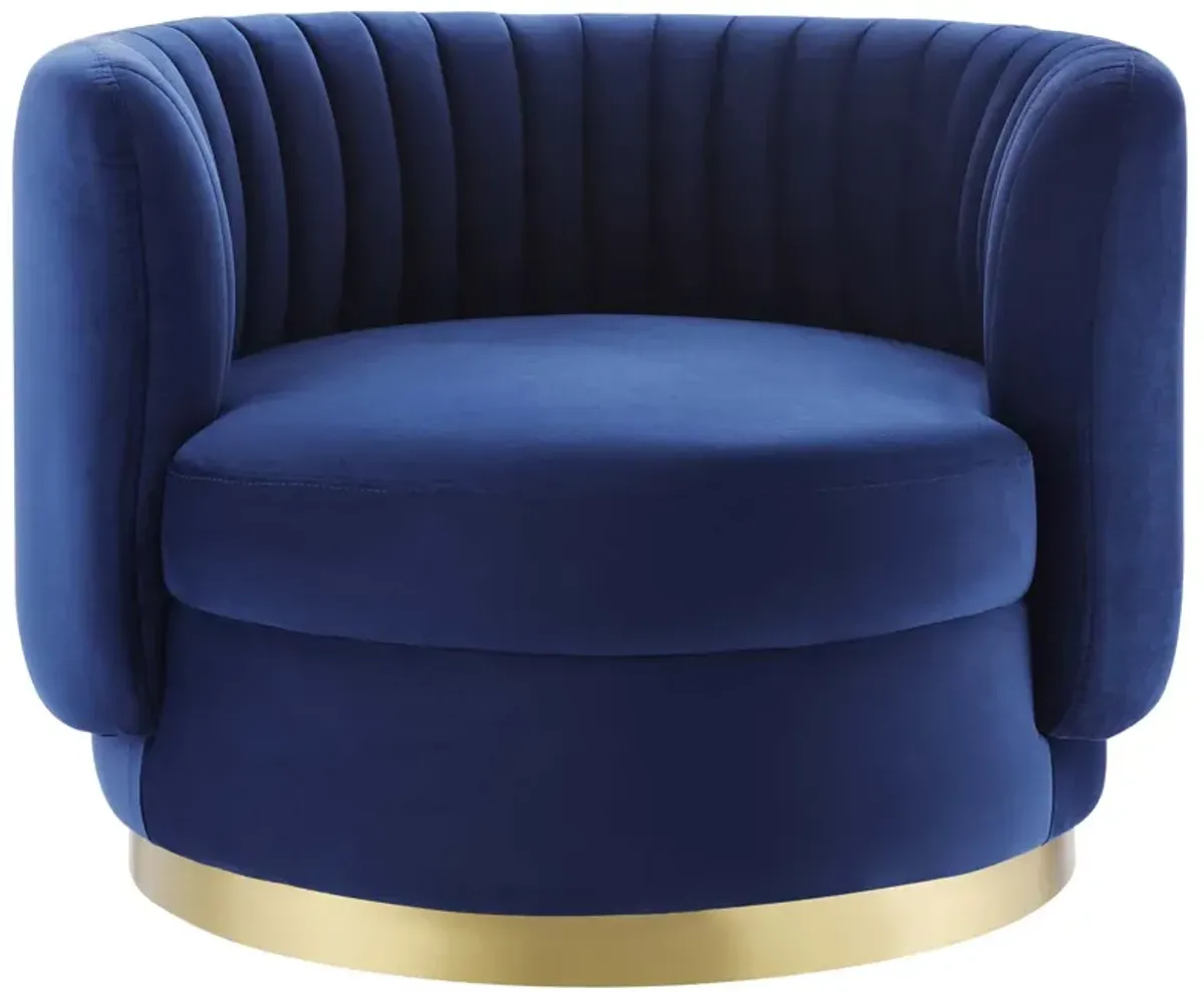 Embrace Tufted Performance Velvet Swivel Chair