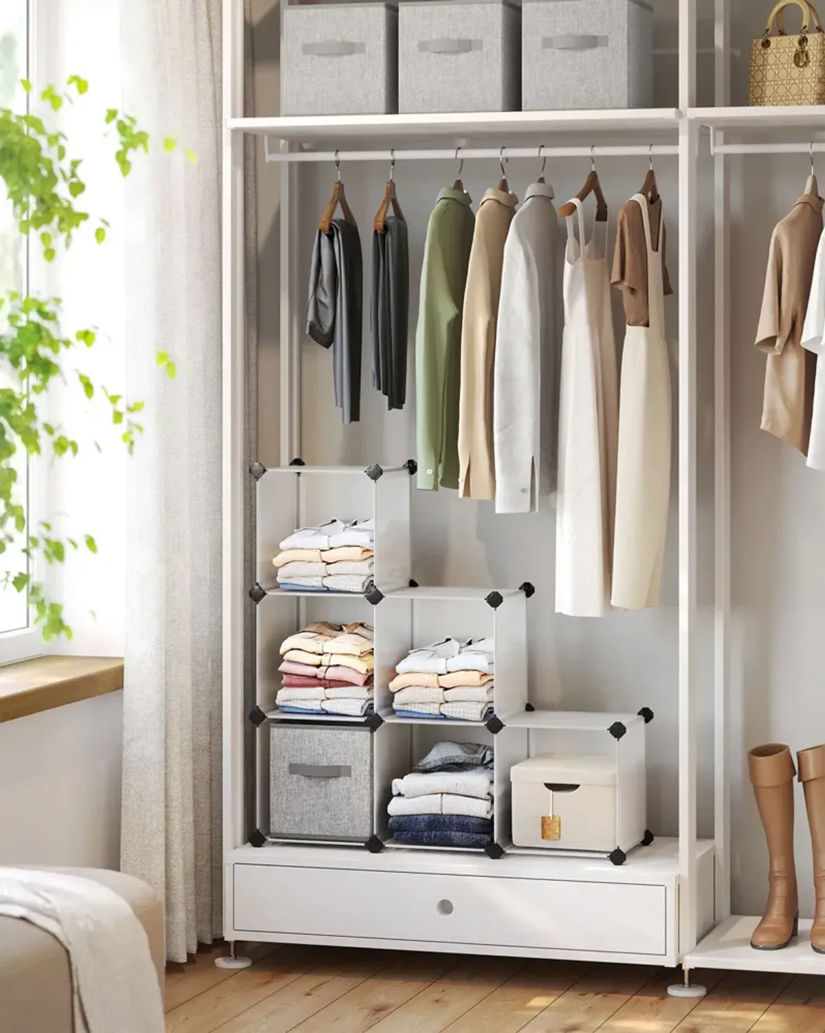 Storage Cube Organizer, DIY Closet Cabinet Chests Space-Saving