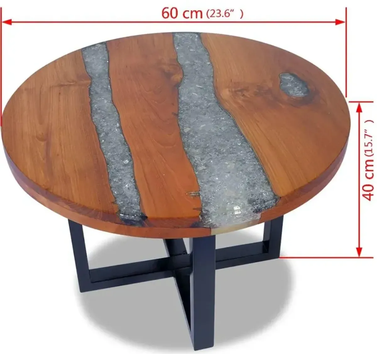 vidaXL Coffee Table Teak Resin