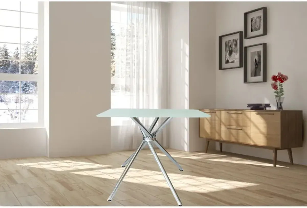 36" Square Frosted Tempered Glass Table