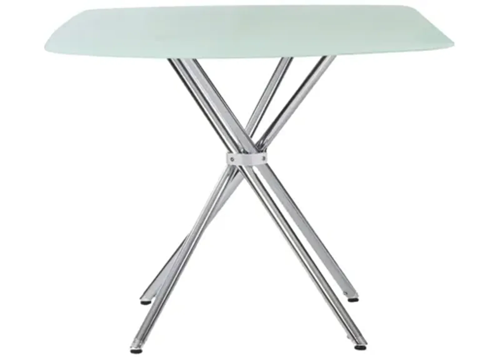 36" Square Frosted Tempered Glass Table