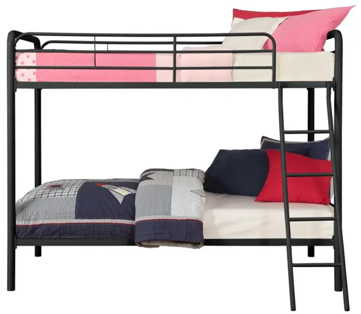 DHP Dusty Twin over Twin Metal Bunk Bed, Black