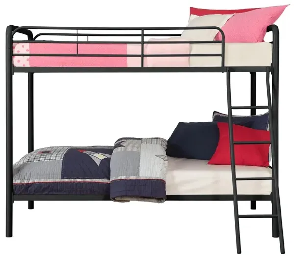 DHP Dusty Twin over Twin Metal Bunk Bed, Black