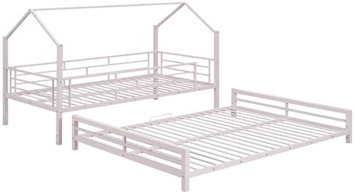 Merax Metal House Bunk Bed 2 Beds in 1